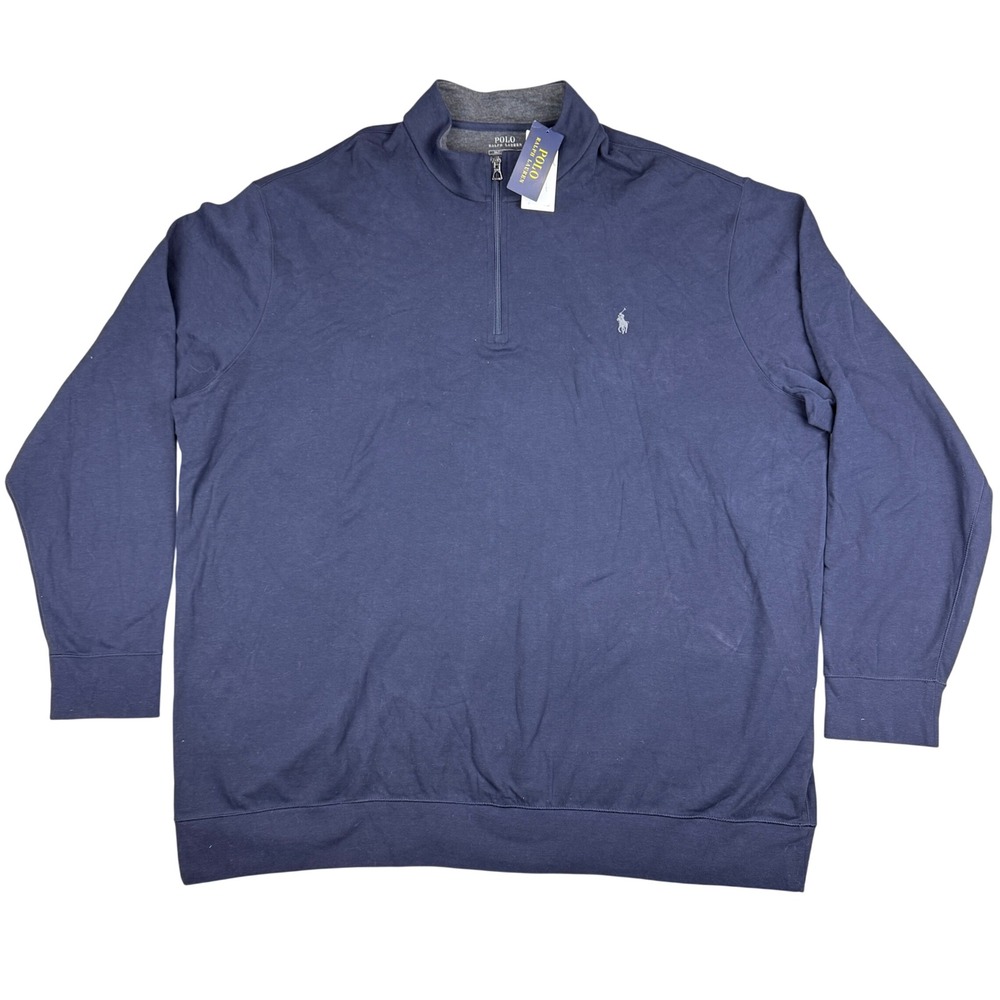 Polo Ralph Lauren 1/4 Zip Sweater Men 3XLT Navy Classic Preppy Golf Pullover NWT